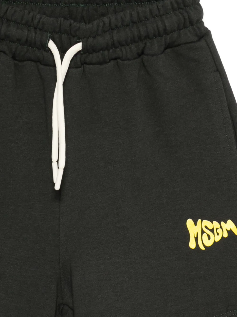 Шорты с принтом-логотипом и кулиской Msgm Kids, черный — фото 3