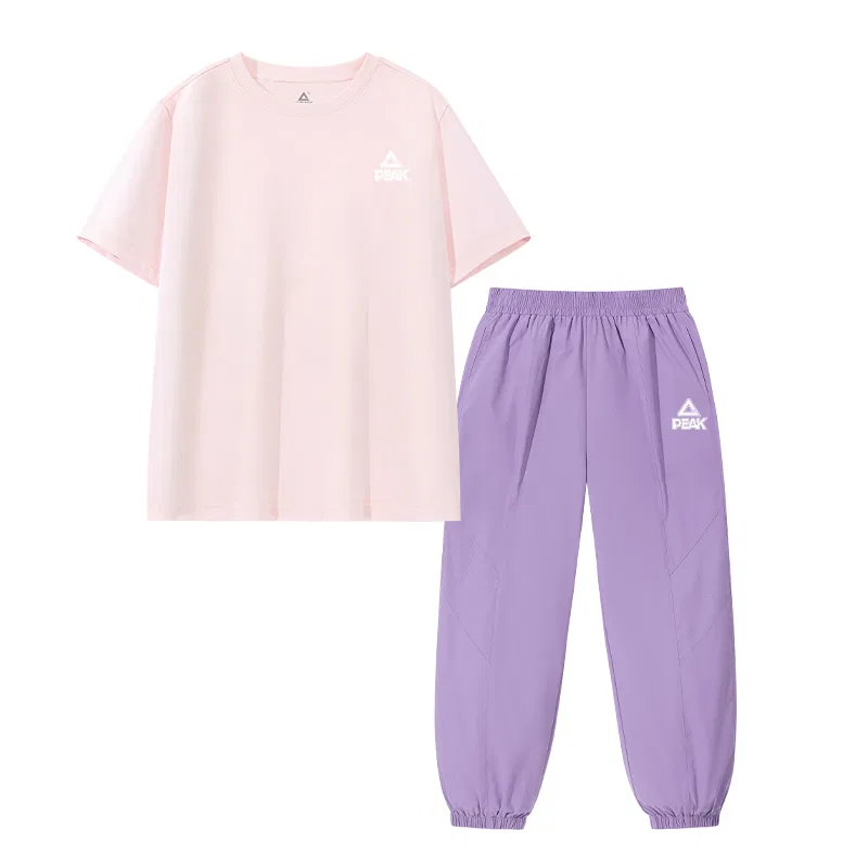 Спортивный костюм для детей PEAK Light Pink с логотипом