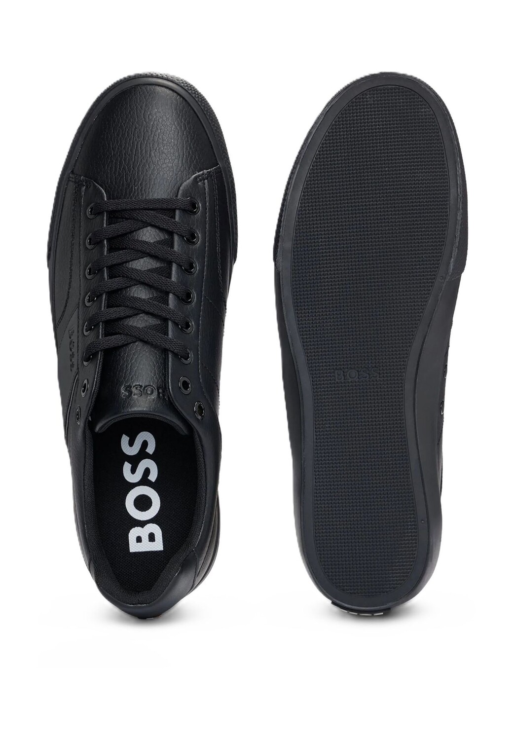 Кроссовки, искусственная кожа, детали логотипа, мужские BOSS, цвет 005 Black — фото 2
