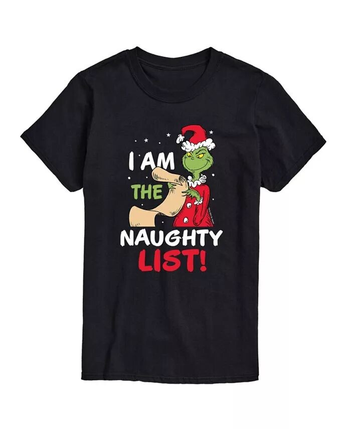 

Мужская футболка с рисунком доктора Сьюза и Гринча Naughty List AIRWAVES, черный