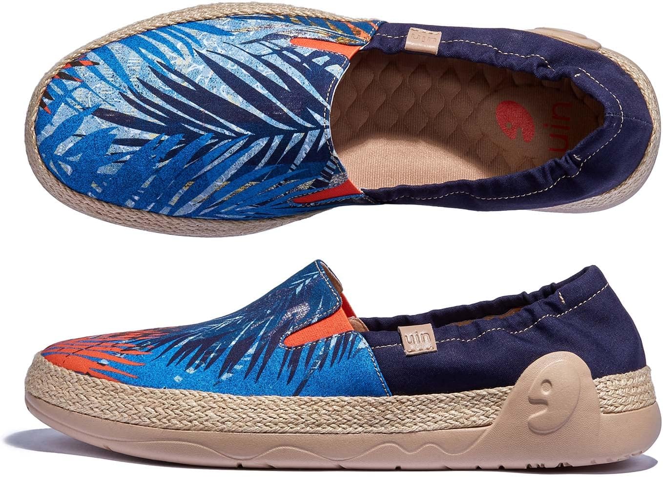 Мужские эспадрильи UIN Slip Ons- легкие прогулочные повседневные лоферы, удобные, с ручной росписью, серия Marbella, Marbellaⅵ-jungle Tree Shadow — фото 2