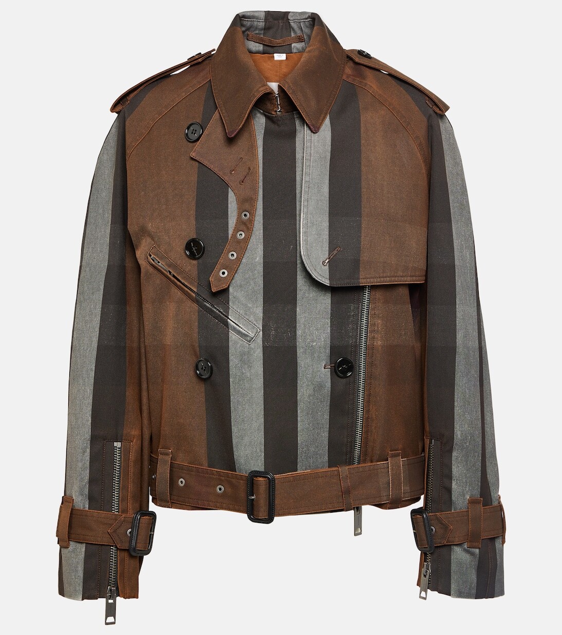 

Холщовая куртка в полоску BURBERRY, разноцветный, Коричневый, Холщовая куртка в полоску BURBERRY, разноцветный