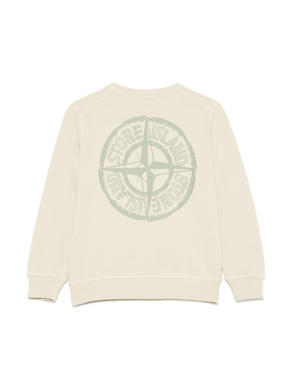 Толстовка с круглым вырезом и принтом логотипа Stone Island Junior, нейтральный — фото 2