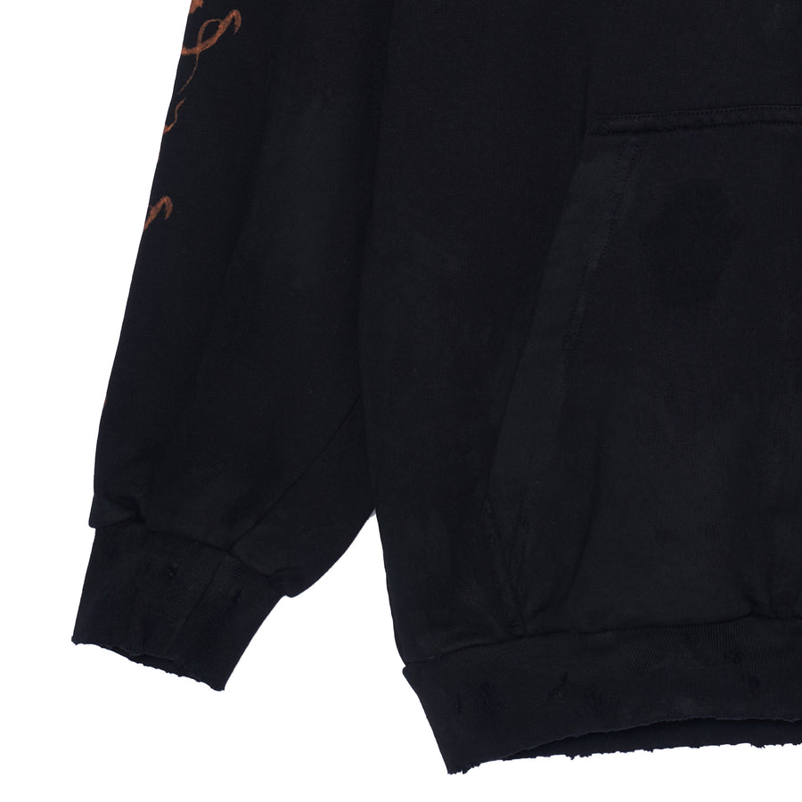 Куртка Balenciaga Heavy Metal Zip-Up Hoodie Small Fit 'Black Faded', черный — фото 4
