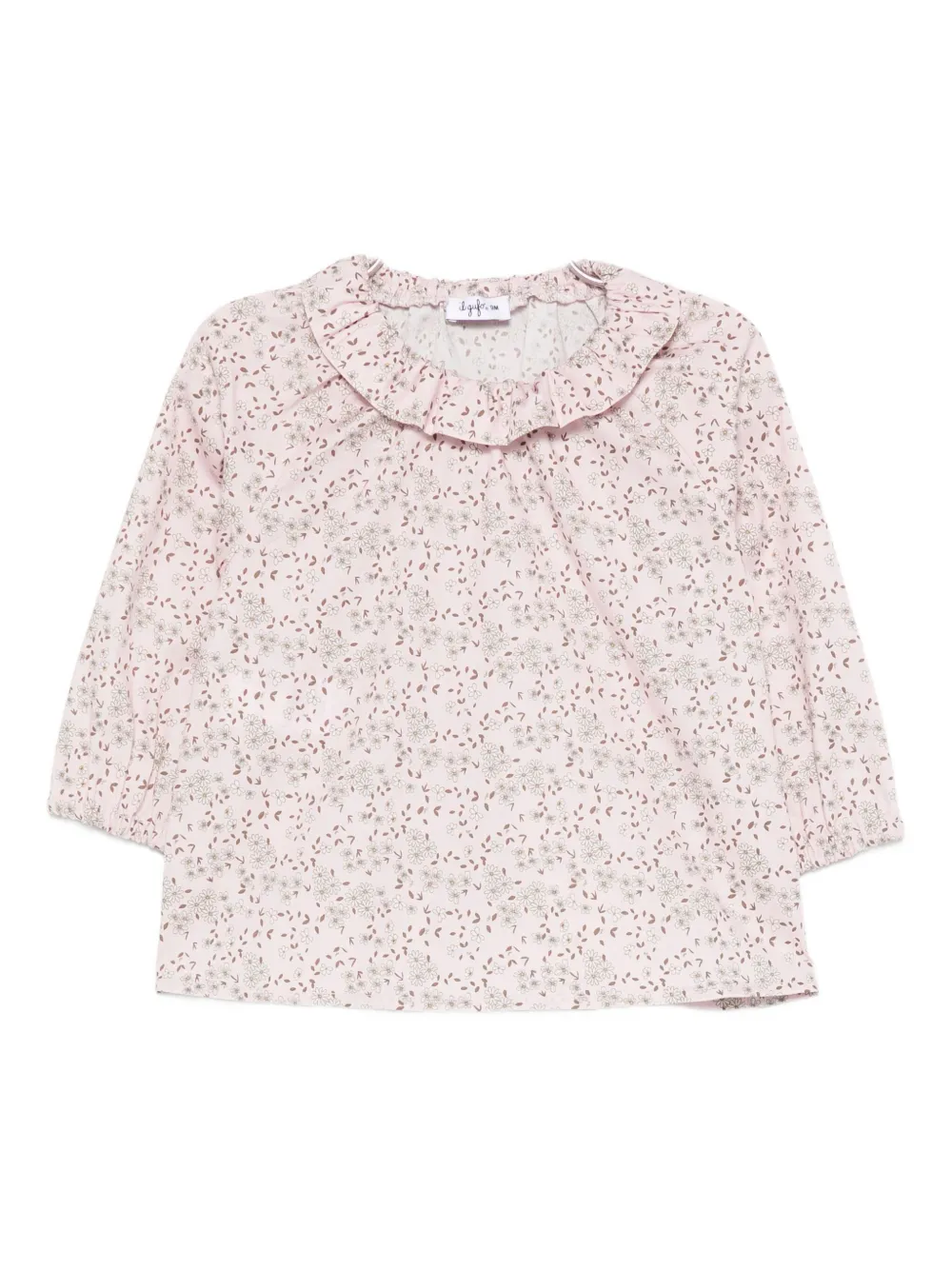 

Блузка с цветочным принтом и оборками Il Gufo, розовый