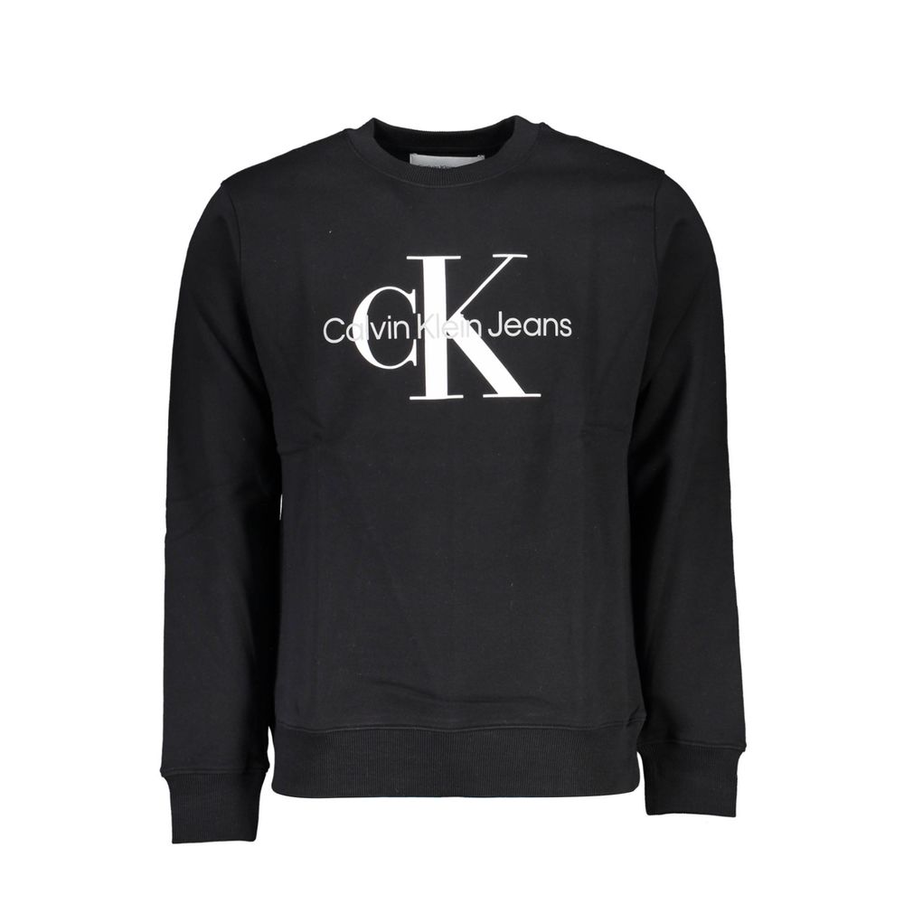 

Элегантная черная хлопковая толстовка с круглым вырезом Calvin Klein