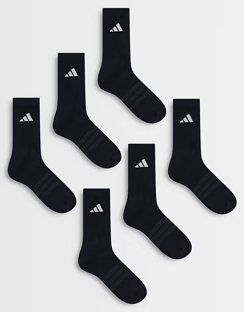 Набор из 6 амортизирующих носков Adidas Performance Training черного и, белый