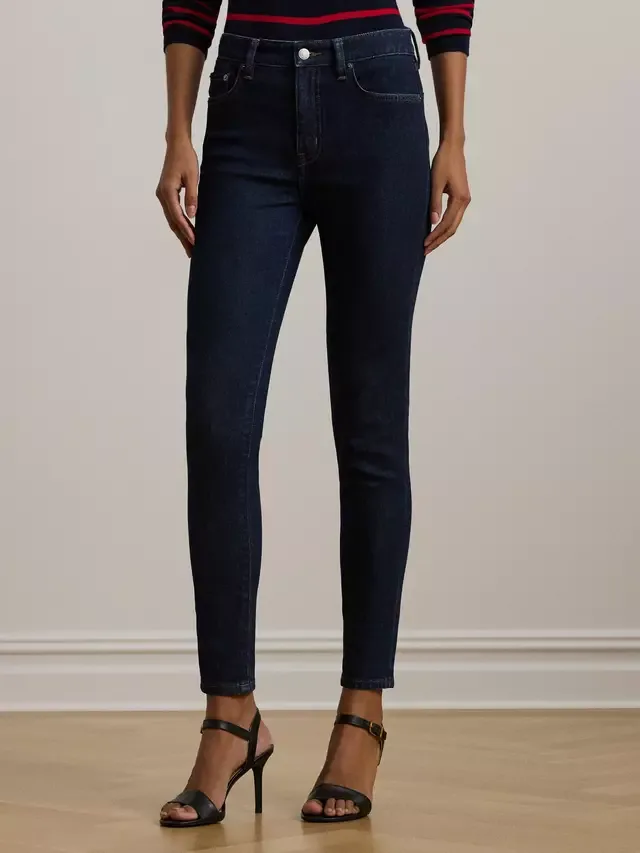 Джинсы Lauren с высокой посадкой и зауженными штанинами до щиколотки Ralph Lauren, Dark Blue — фото 2