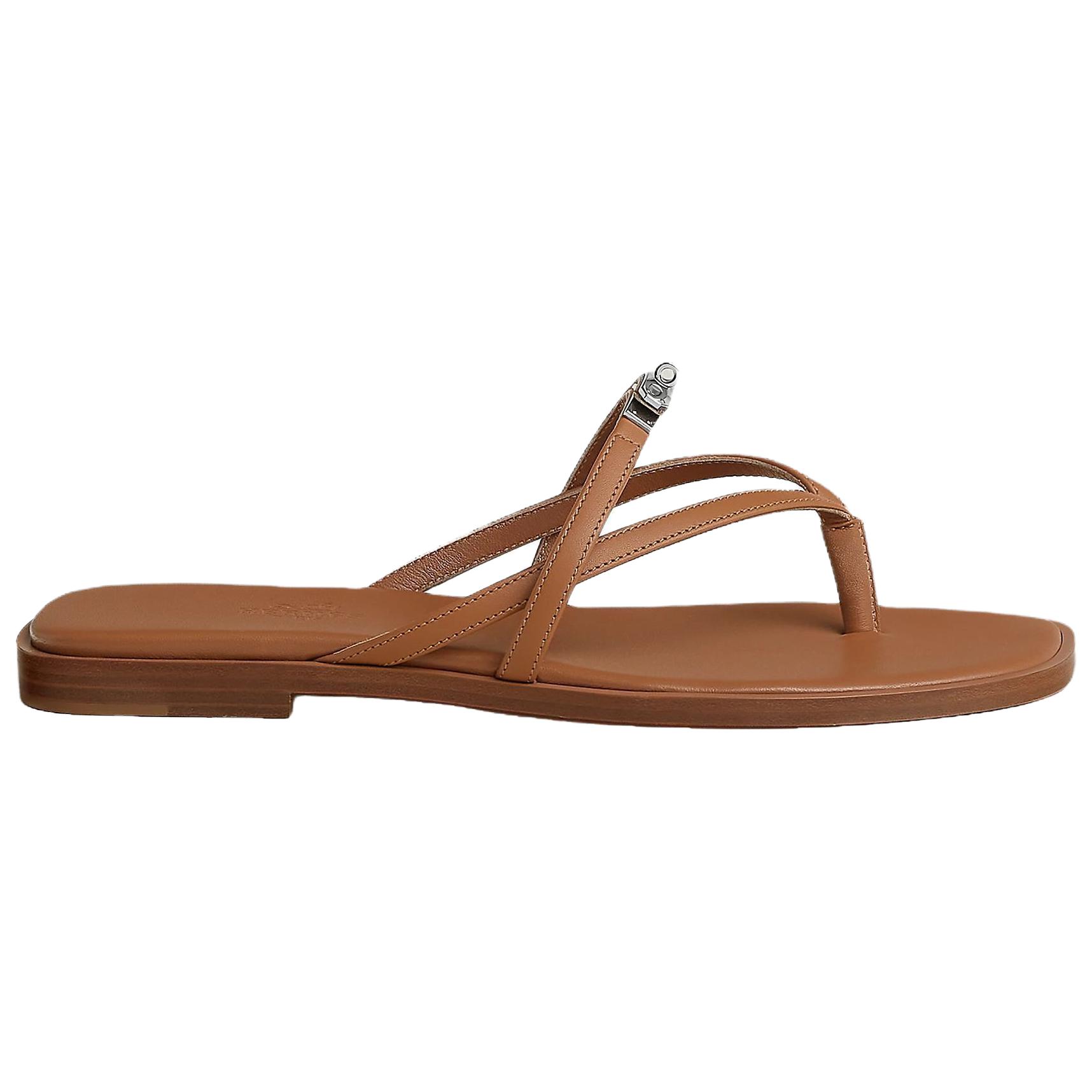 HERMES Сланцы 0,6 см женские brown — фото 3