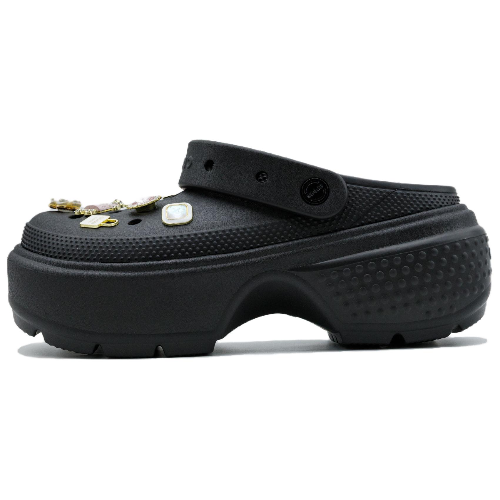 

Crocs Стомп Пинк Даймонд Банни Клоги Унисекс Блэк, цвет Black