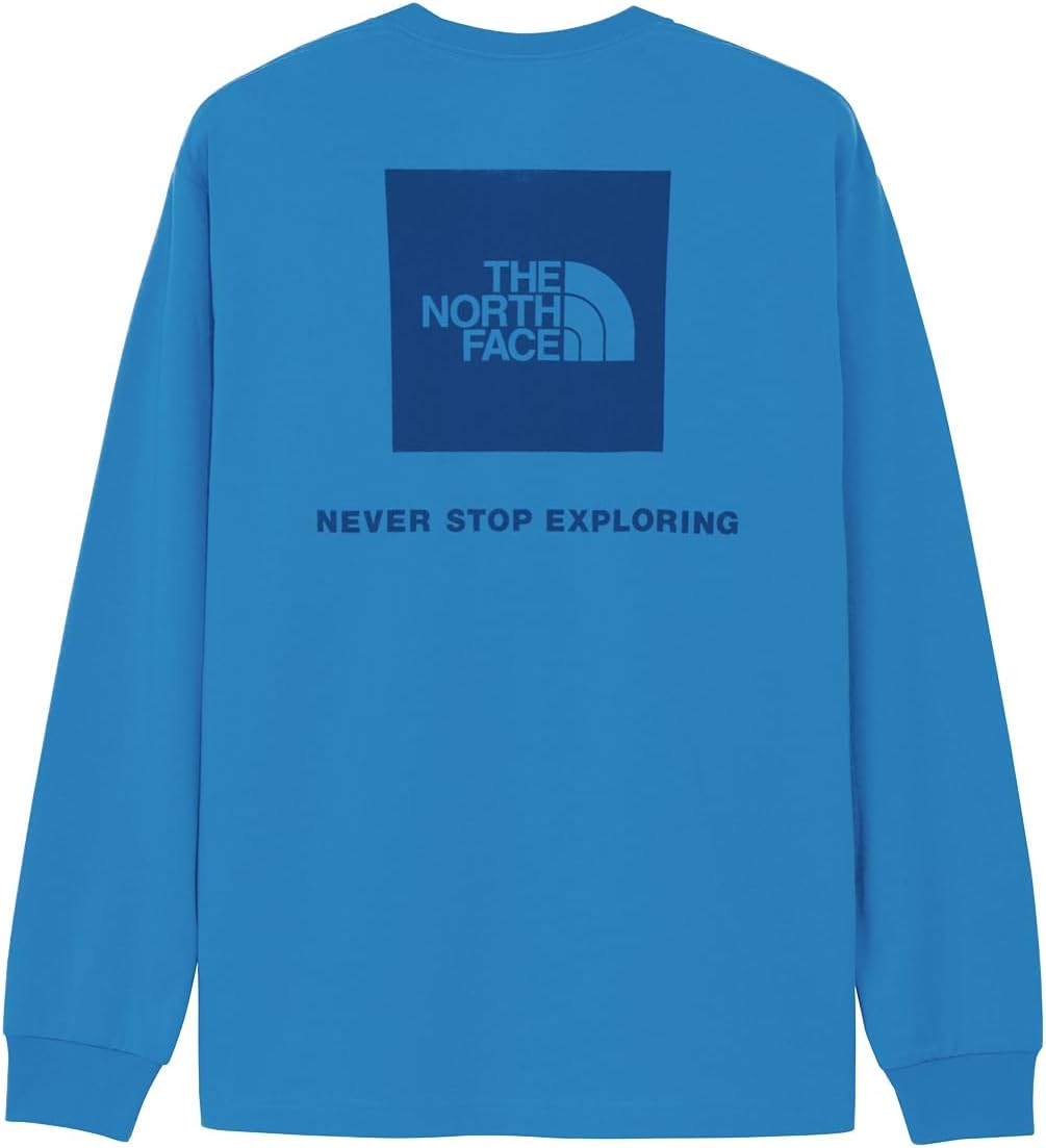 

Мужская футболка с длинным рукавом THE NORTH FACE с квадратным логотипом на спине, голубой