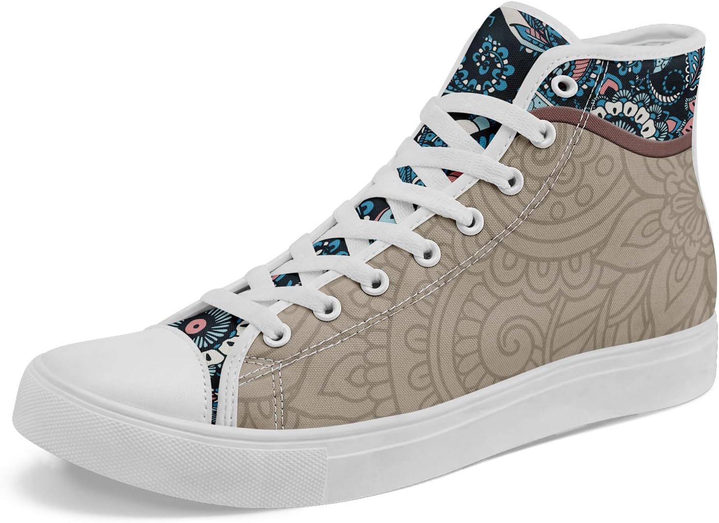 

Высокие кеды AWSOLE в стиле бохо из холщовой ткани для женщин и мужчин, легкие, удобные, художественного дизайна, в стиле йоги, подарочные, шнуровка, повседневные кроссовки, белый/черный/синий/розовый/серый