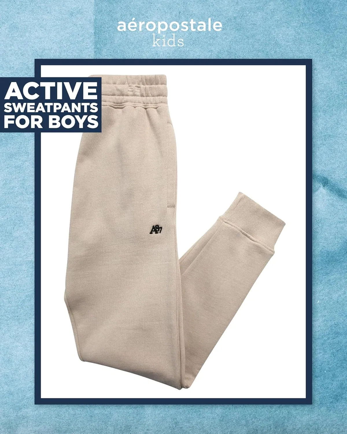 Спортивные штаны AEROPOSTALE Active для мальчиков - очень мягкие флисовые спортивные штаны-джоггеры для мальчиков, детская спортивная одежда с карманами (размеры: 4-16), Irish Cream — фото 2