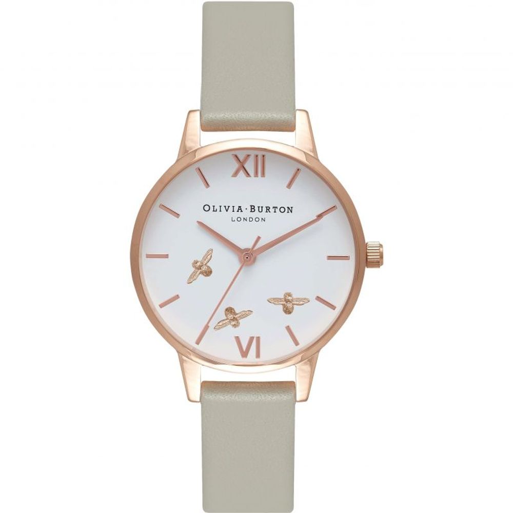 

Часы из серой синтетической кожи Olivia Burton