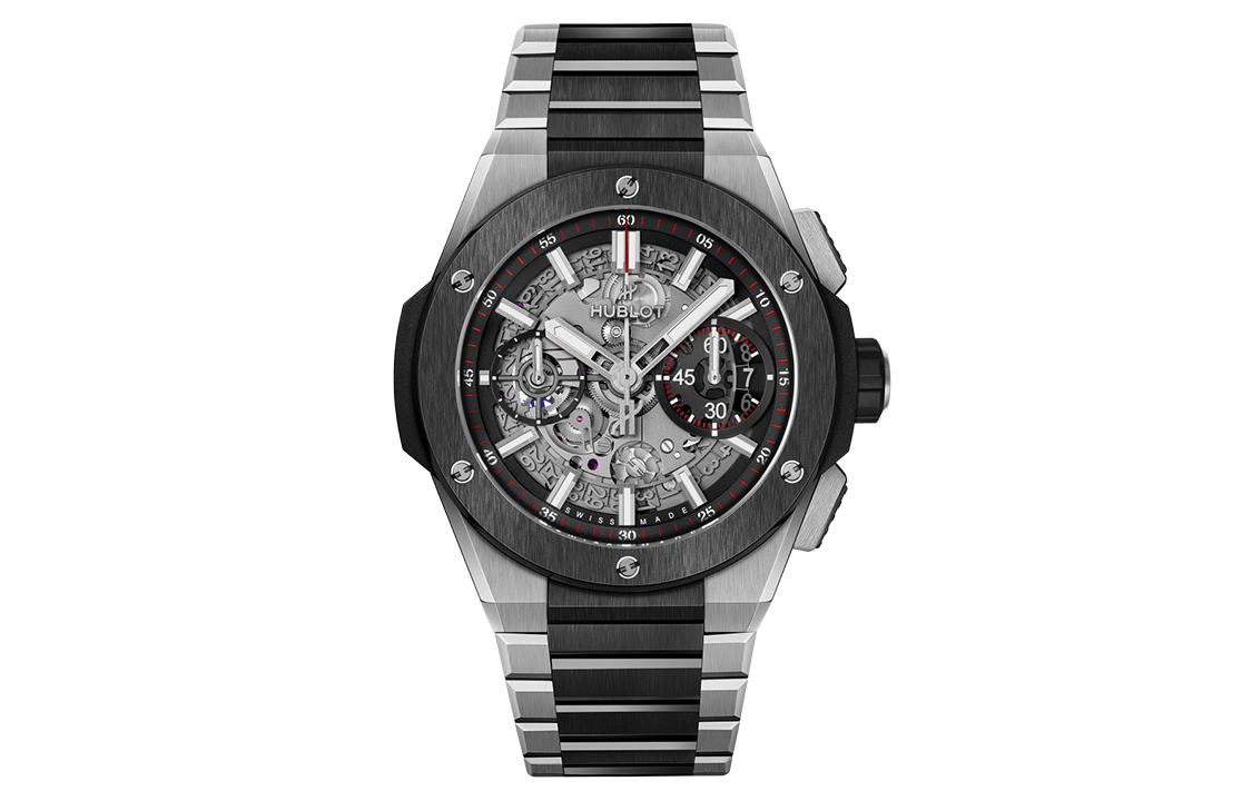 

Мужские автоматические механические часы BIG BANG, циферблат 42 мм с вырезом, корпус из титана и керамики Hublot, черный watch case