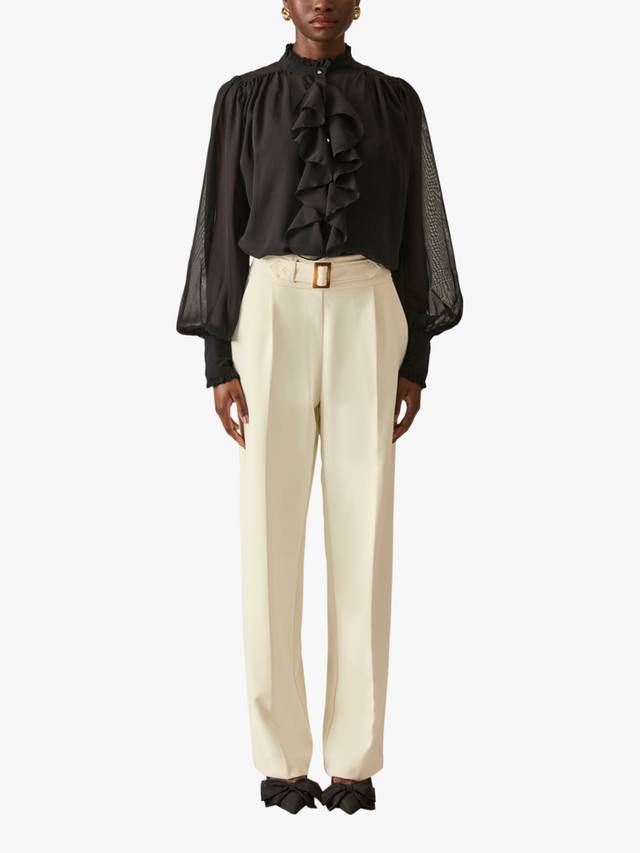 

Брюки с пряжкой на талии James Lakeland, кремовый