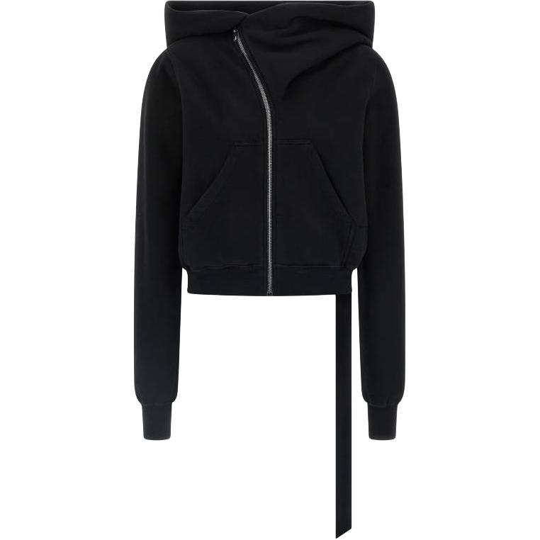 

Rick Owens DRKSHDW Горловина стойка худи с молнией спереди, Black