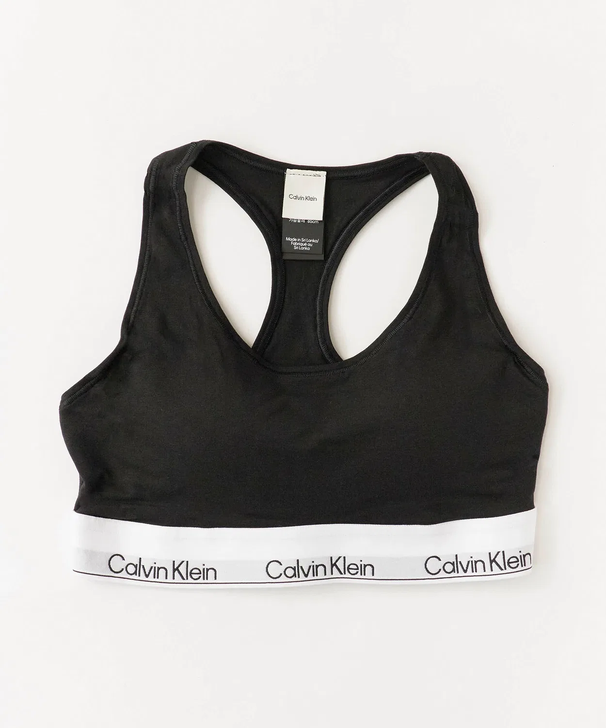 Бралетт спортивный Calvin Klein с логотипом, рейсербак, черный