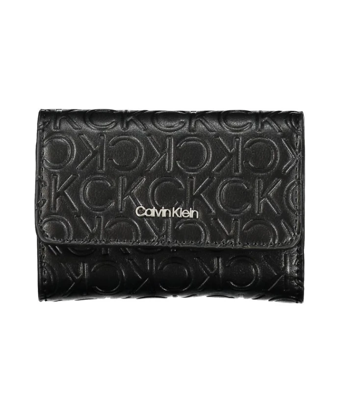 

Элегантный черный кошелек с двумя отделениями. Calvin Klein, черный