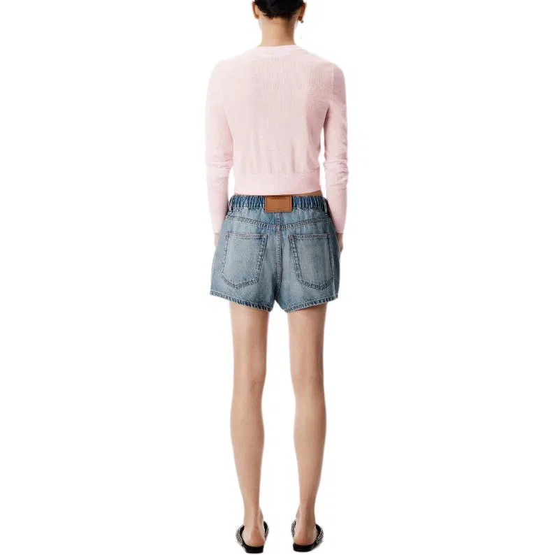 Шорты Marathon Crystal-Drawcord Alexander Wang, Indigo — фото 4