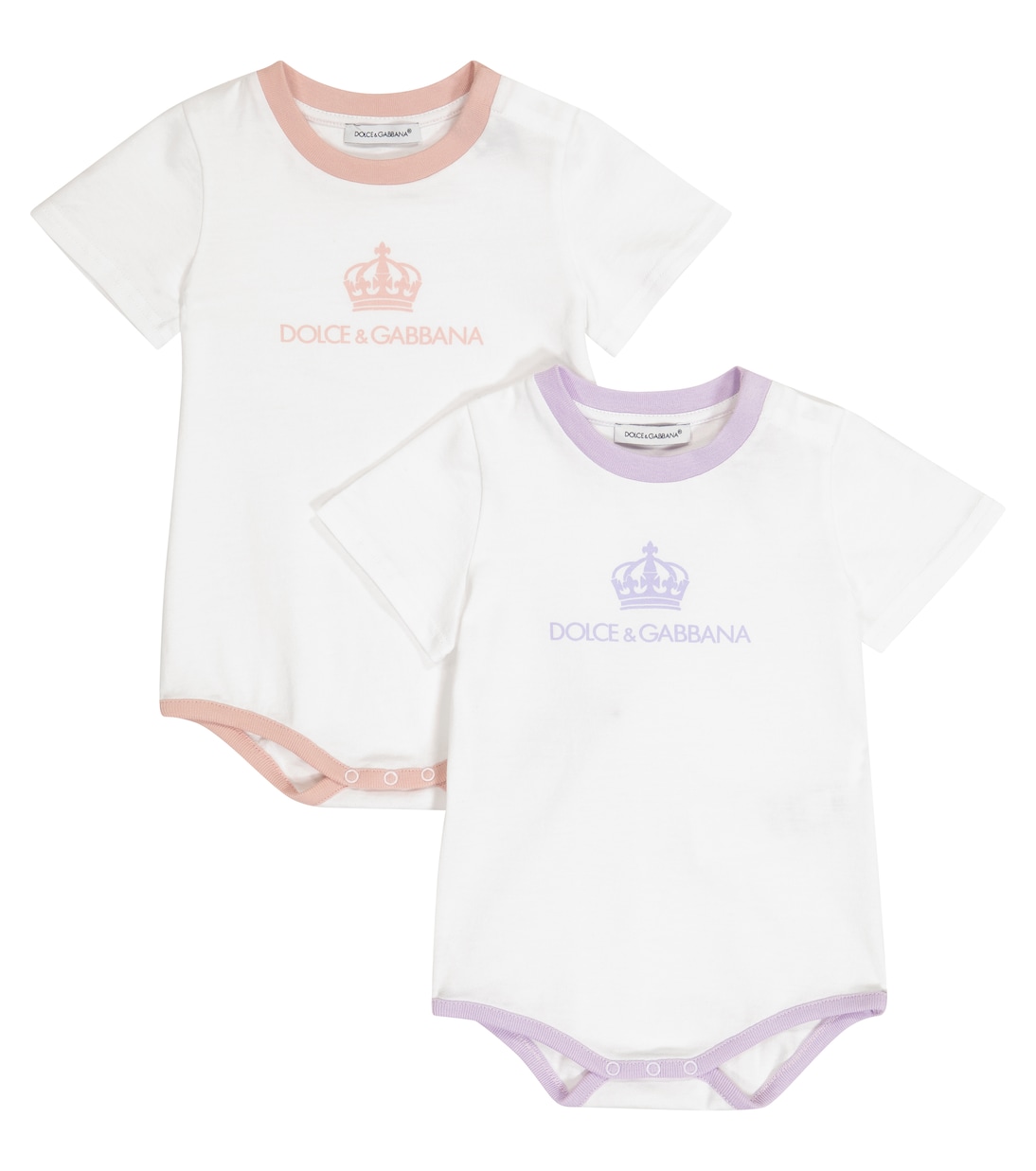 

Детский комплект из 2 хлопковых комбинезонов Dolce&Gabbana Kids, Lilac & Pink