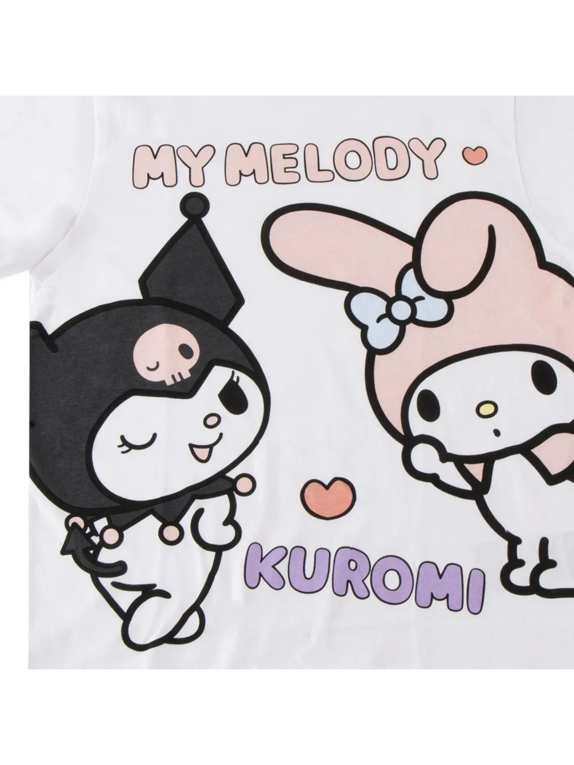 Футболка Kuromi & Melody белая, Cerda, белый — фото 3