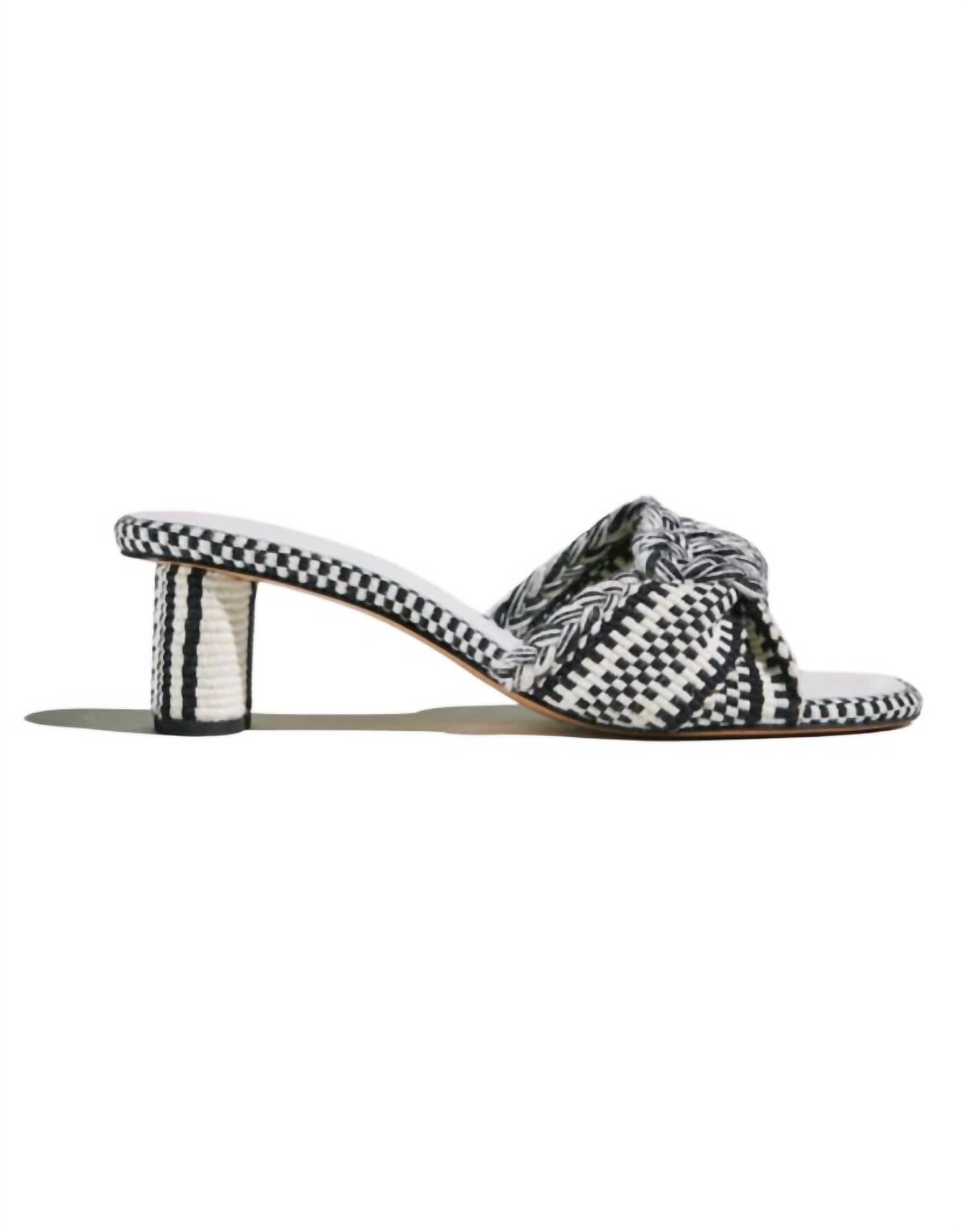 Women's Jimena Mules Sandals In Ivory Black Amambaih