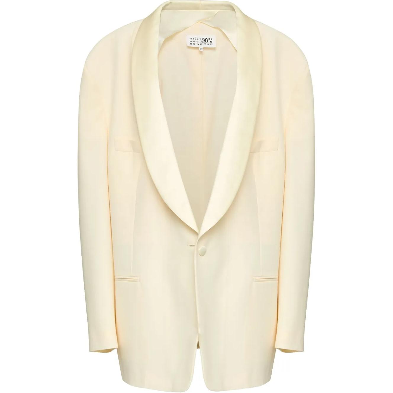 

Однобортный блейзер MM6 Maison Margiela, бежевый