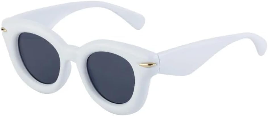 

Солнцезащитные очки с защитой UV400 | Толстая оправа с цветными заклепками, «кошачий глаз» | для женщин и мужчин, для занятий спортом на открытом воздухе и вождения DSVIGF, C5 White