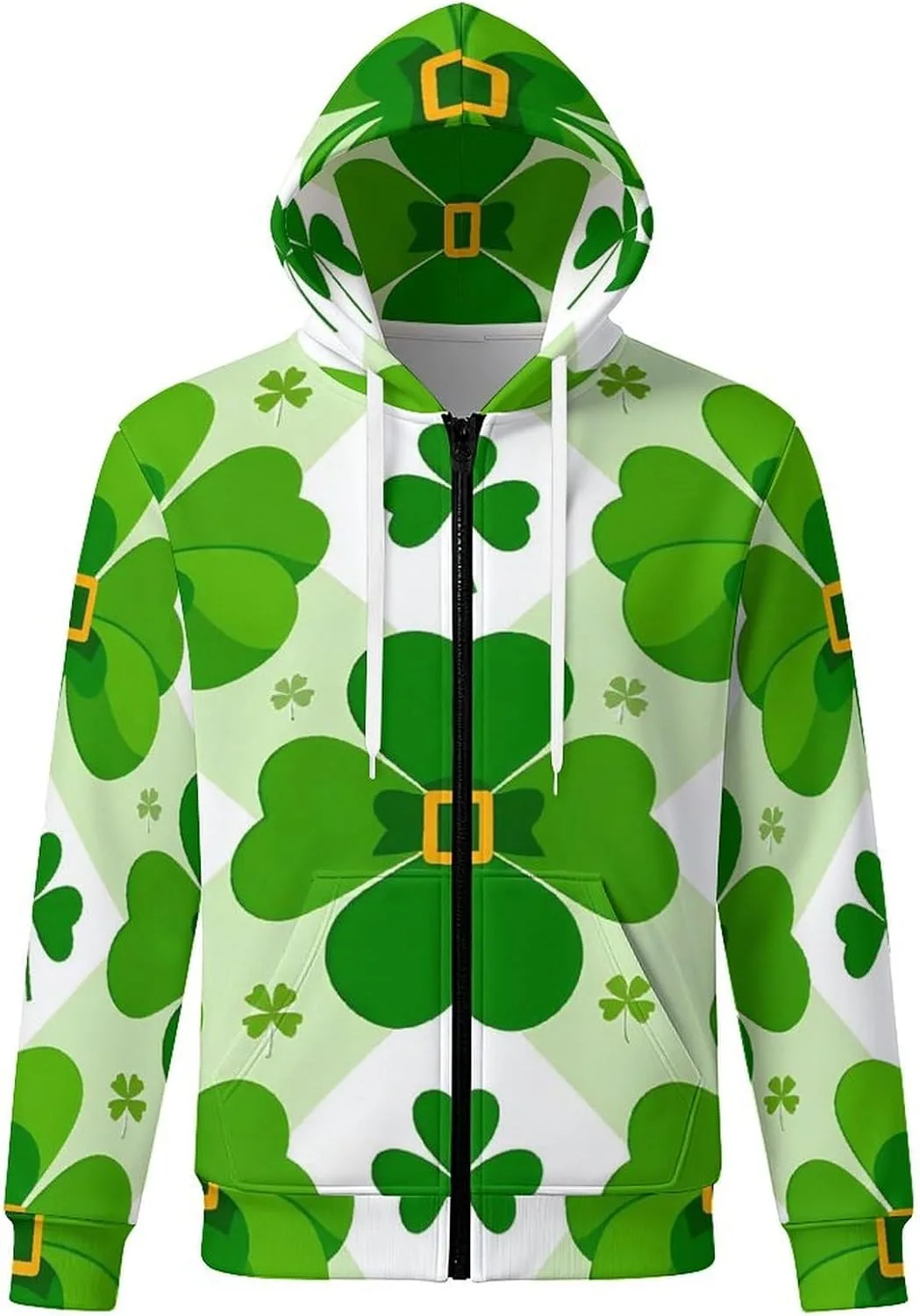 

Мужской оверсайз худи с молнией Clover St. Patrick's Day SQiLyyJYmy