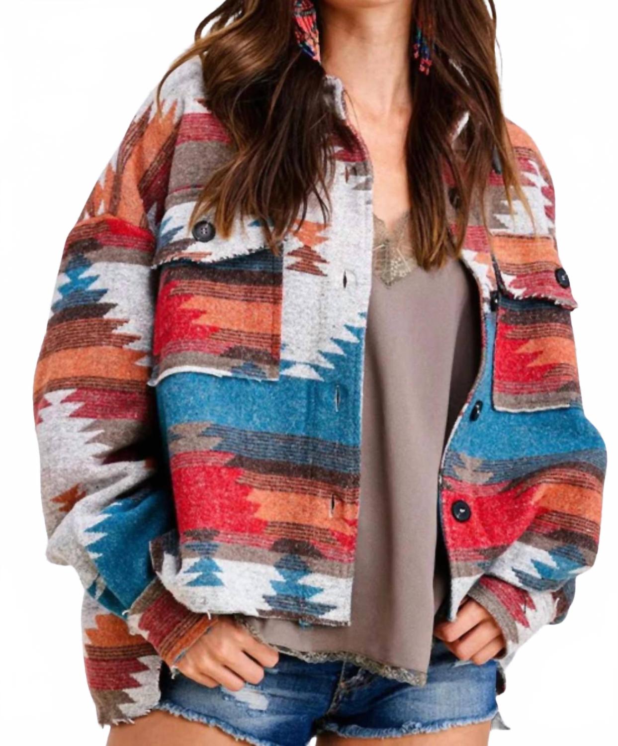 

Уютная куртка Abbey Aztec в цвете Multi La Miel, Multi