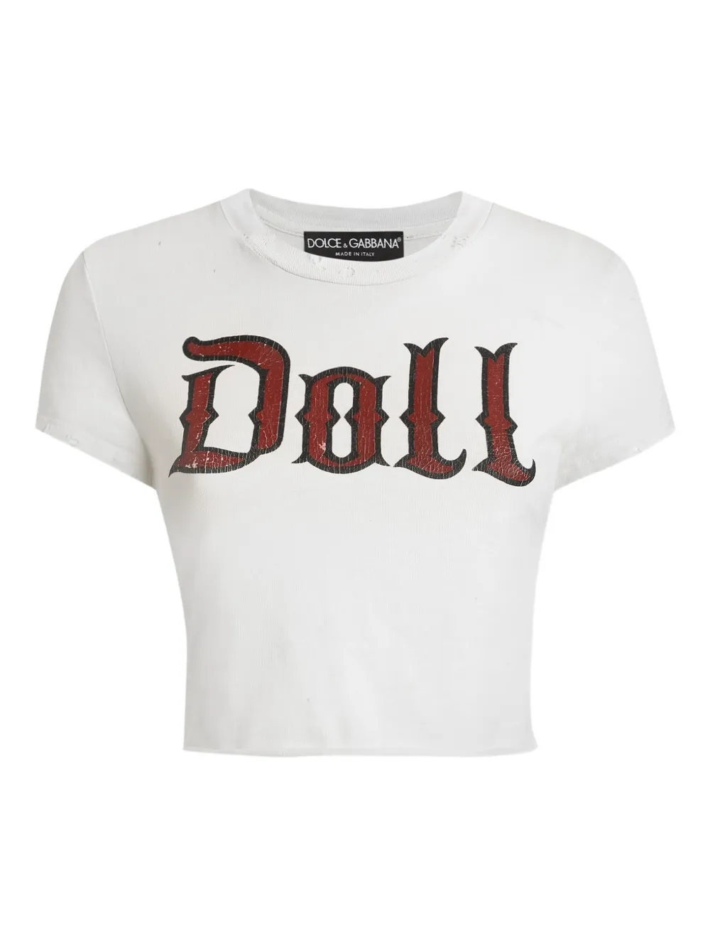 

Укороченный топ с принтом DOLCE & GABBANA, белый