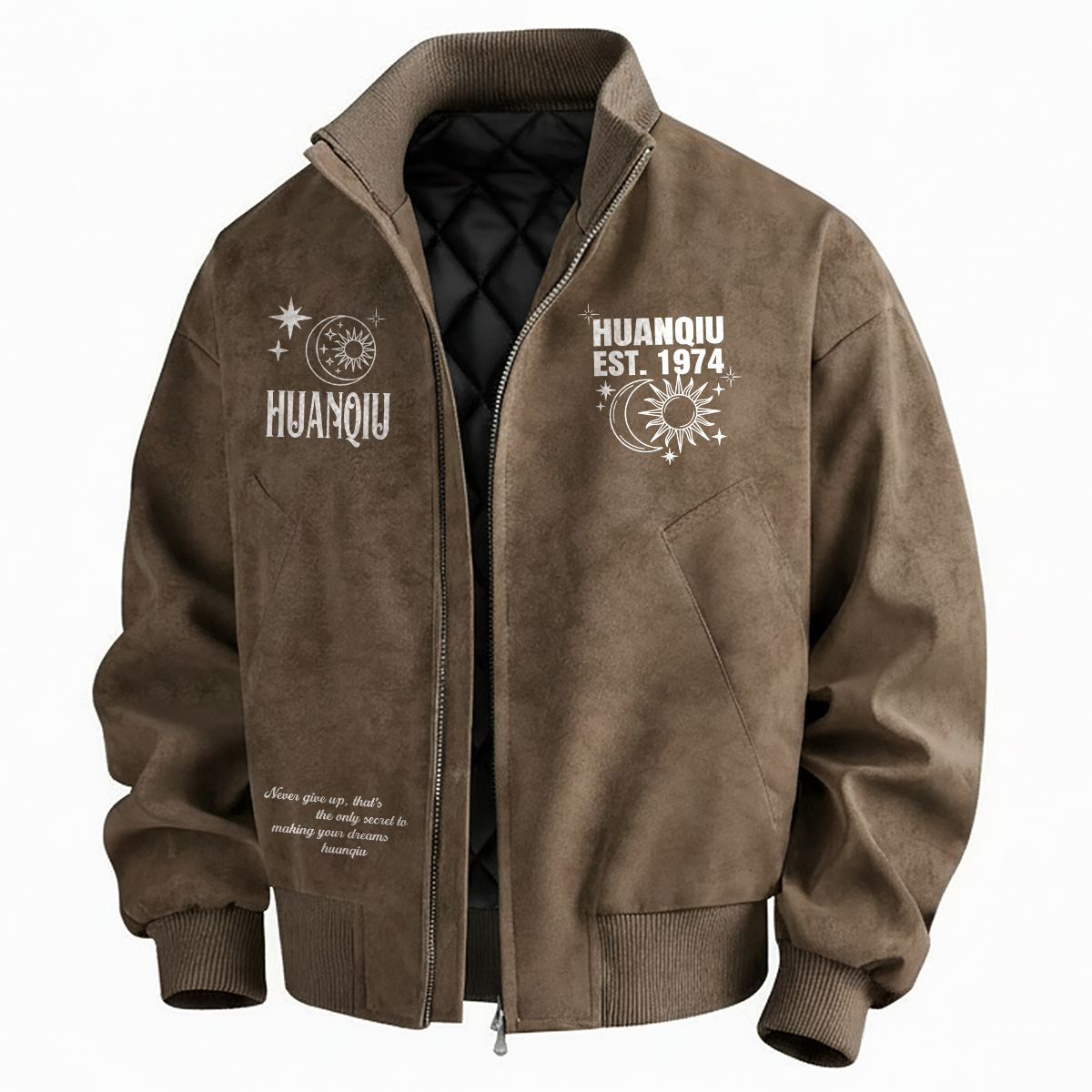 

Пуховик Unisex с воротником стойкой утепленный HUANQIU, coffee