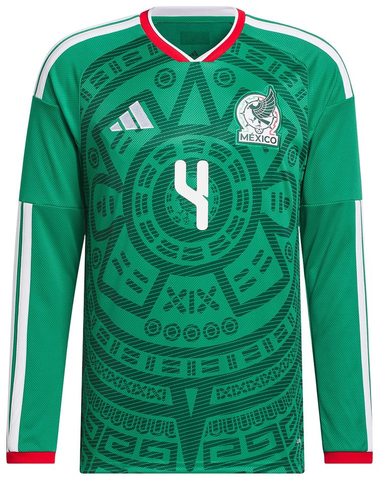 

Домашняя футболка Adidas Mexico 26 Alvarez с длинными рукавами, зеленый