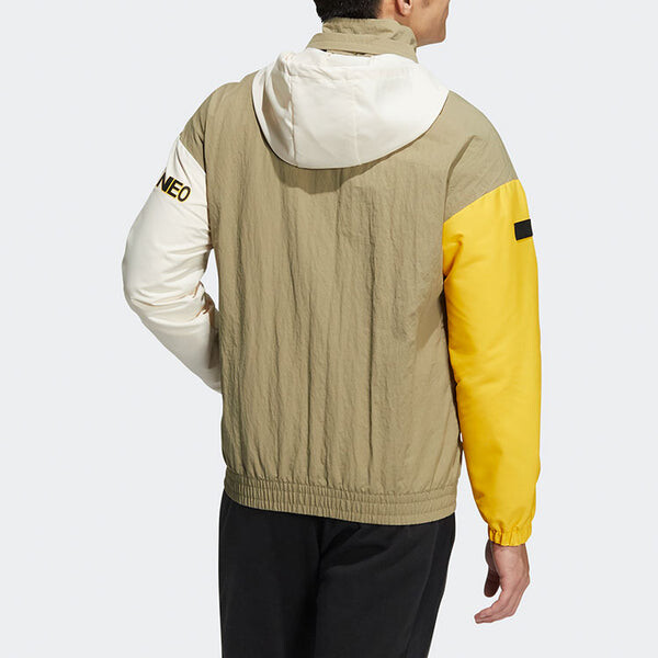 Куртка adidas neo Contrasting Colors Sports Hooded Jacket Green, зеленый — фото 3