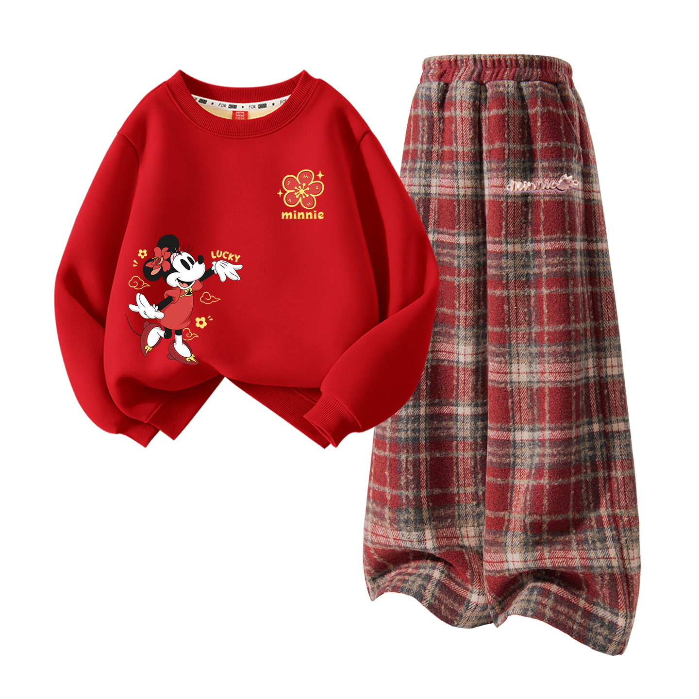 

Детский костюм Tang с круглым вырезом и толстым воротником Disney, [thickened and fleece-lined]diyun fooni k красный+dielong metal label k красный plaid