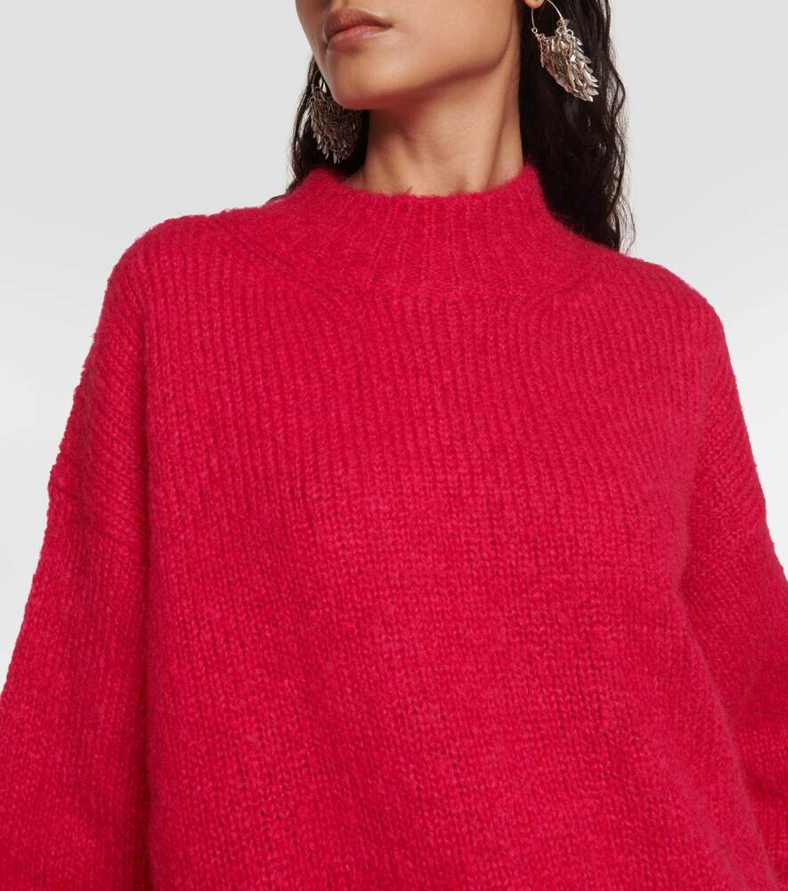 Свитер Idol с воротником из смесового мохера ISABEL MARANT, розовый — фото 4