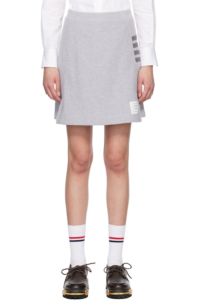 

Thom Browne Мини-Юбка серого цвета со складками