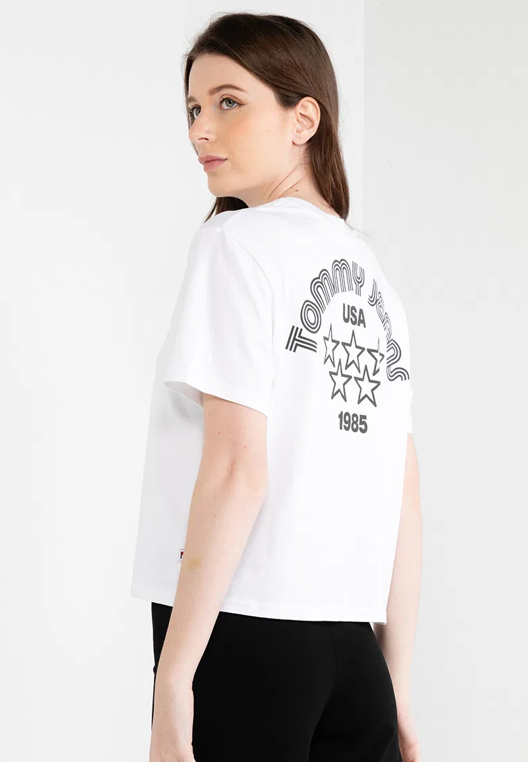 Футболка, ретро-спорт, Boxy Retro Sport 2 Tee, Tommy Jeans Tommy Hilfiger, белый