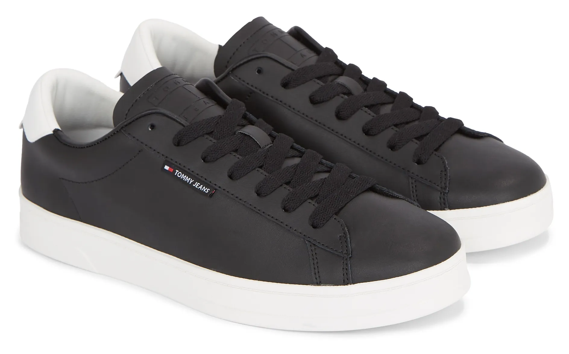 

Кроссовки Tommy Jeans "TJM LEATHER LOW CUPSOLE", черный/белый