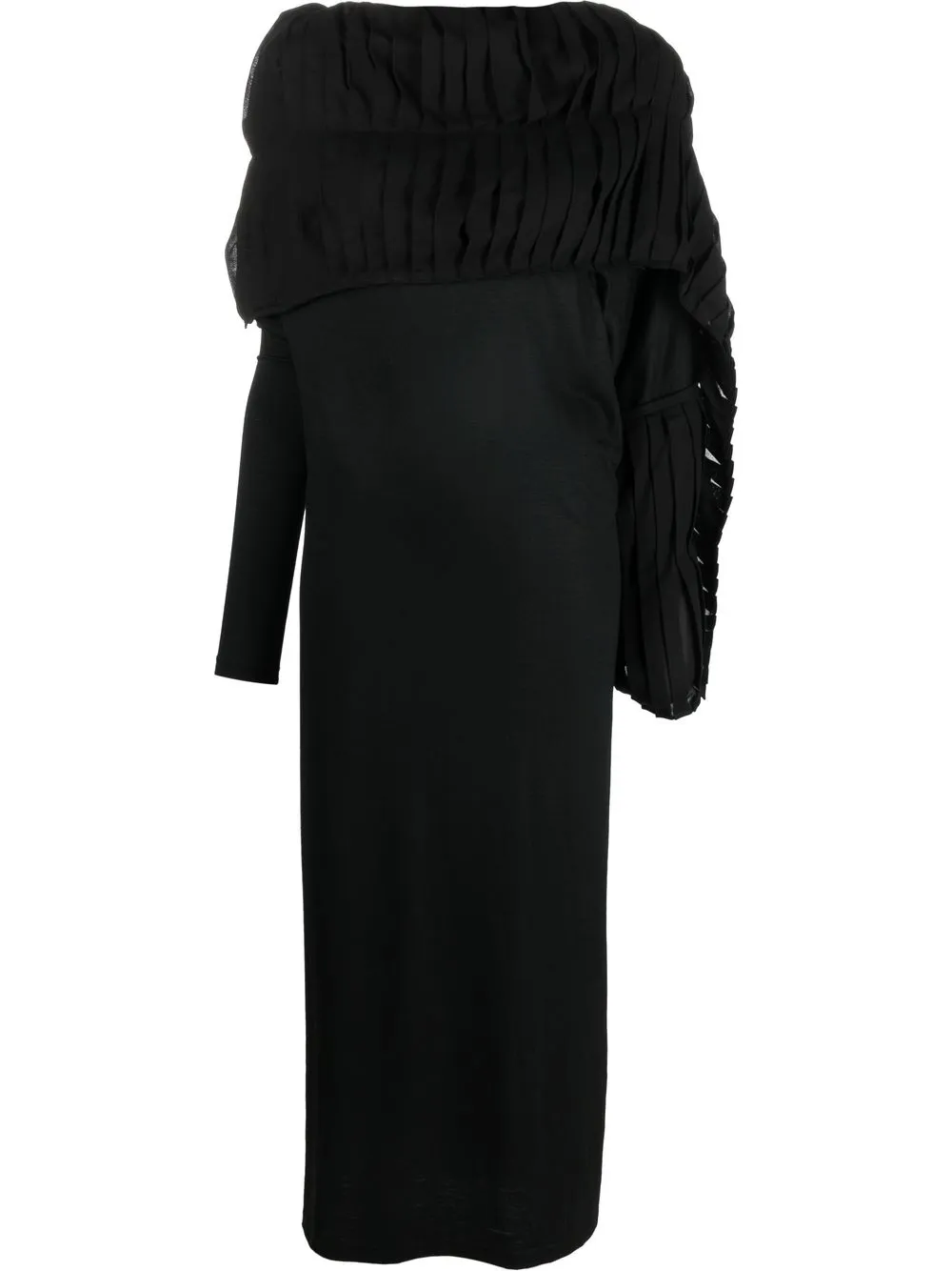 

Платье из смесовой шерсти Yohji Yamamoto, черный