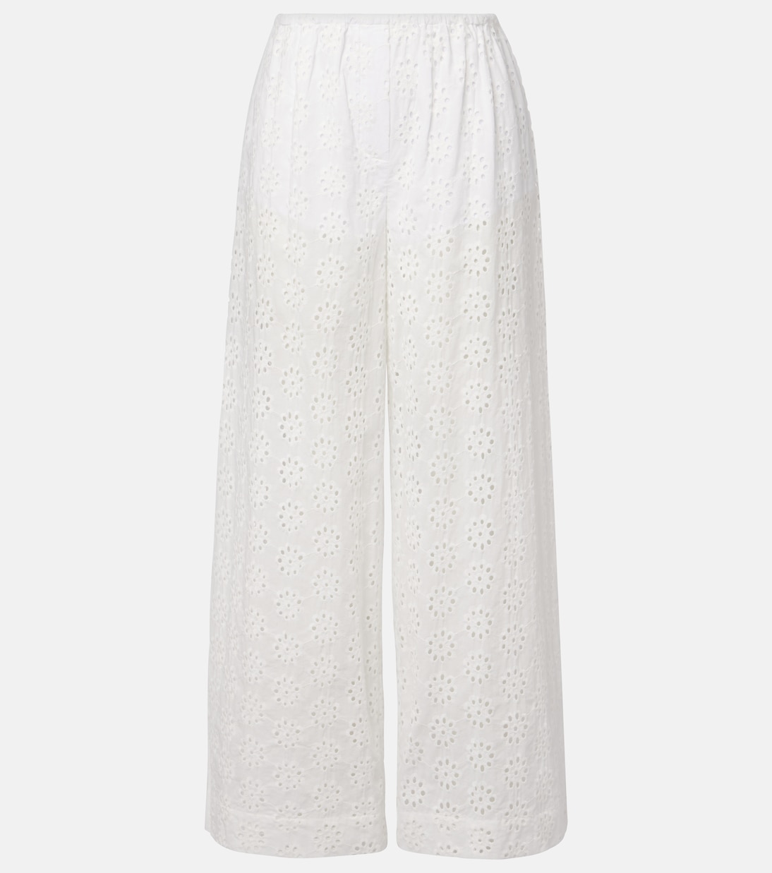 

Брюки-клеш из хлопка с люверсами Bonfire Staud, White Eyelet
