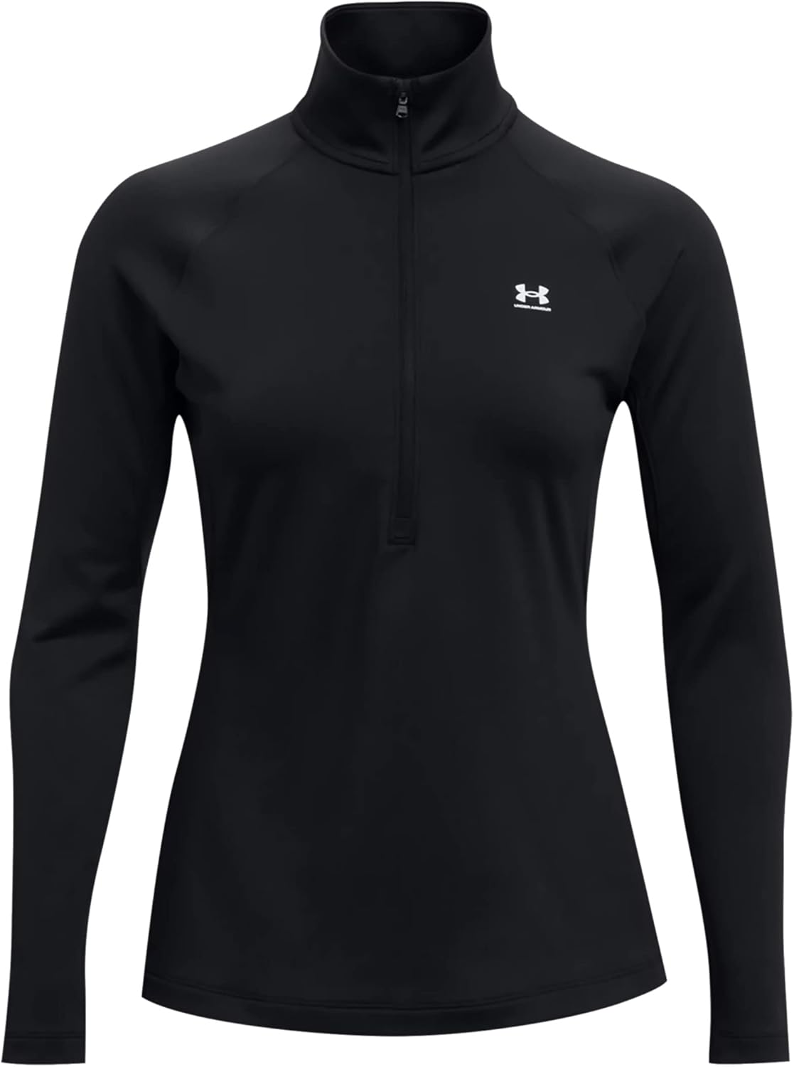 

Under Armour женская футболка Authentics ColdGear с молнией на четверть, Black (001)/White, Белый, Under Armour женская футболка Authentics ColdGear с молнией на четверть, Black (001)/White