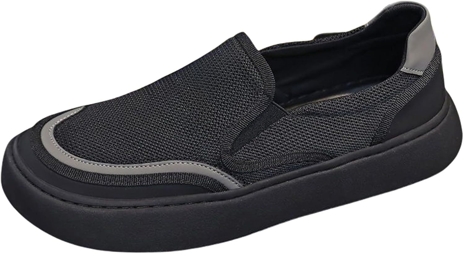 

Мужские сетчатые лоферы на подкладке с легкой дышащей поверхностью, удобные повседневные кроссовки, обувь для широкой стопы, туфли с нарядной подошвой из резины для ходьбы Generic, черный