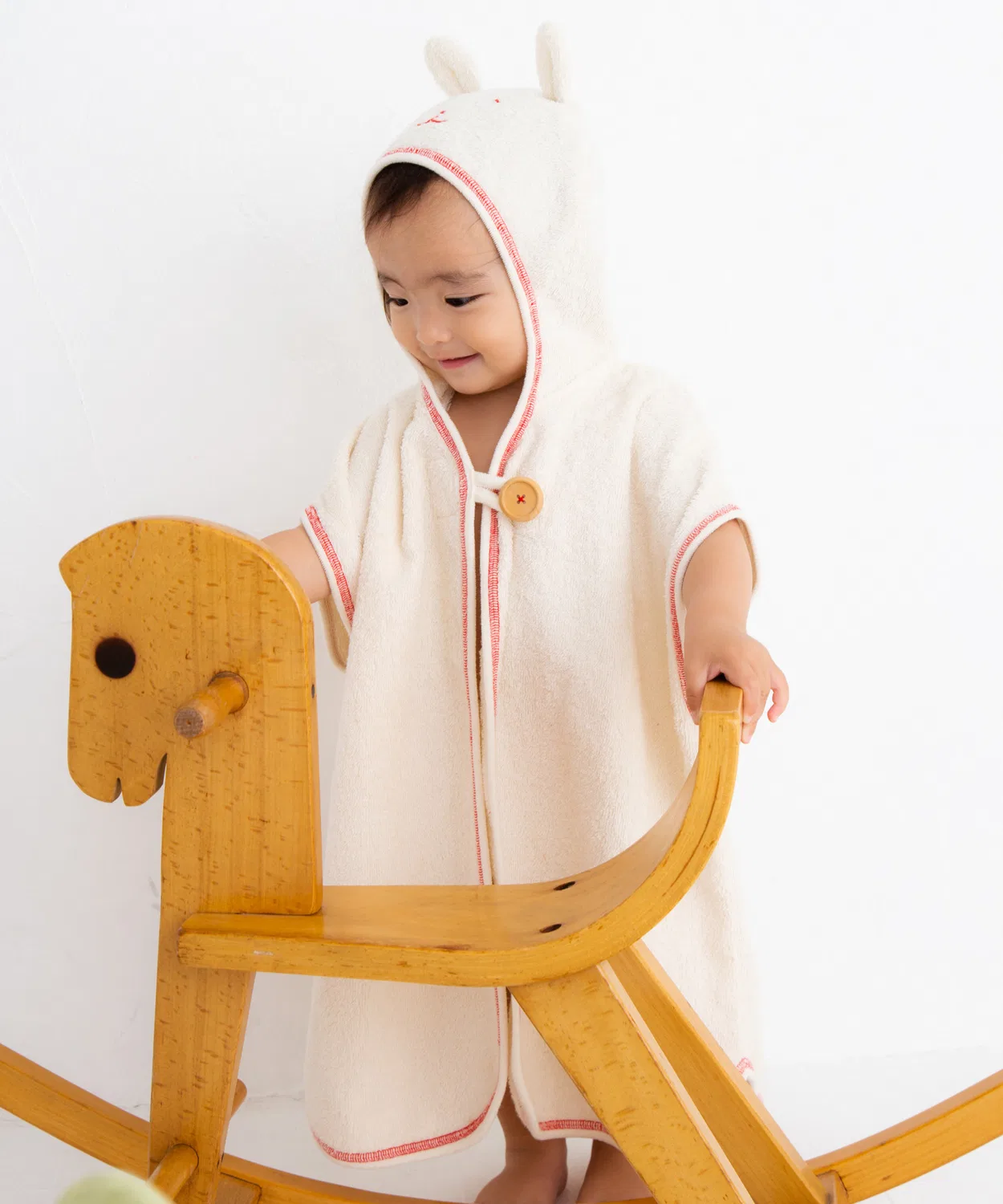 Пончо для купания Pompkinsbaby из органического хлопка, бежевое