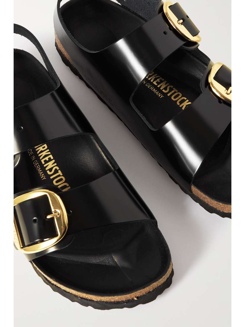 Сандалии Milano из глянцевой кожи с открытой пяткой Birkenstock, черный — фото 4