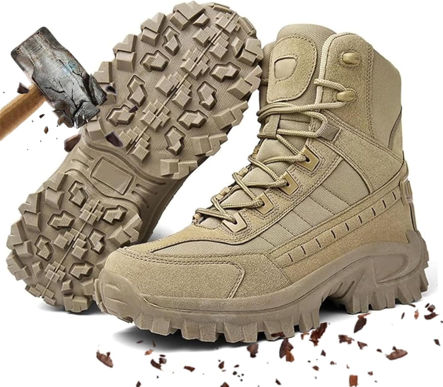 

Мужские ортопедические ботинки KBOWQ с антипрокольной защитой, водонепроницаемые, противоразрывные, походные, тактические, легкие, для активного отдыха, Sand