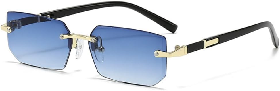 

Солнцезащитные очки с защитой UV400 | Без оправы, металлические петли, градиентная оправа | для женщин и мужчин, для занятий спортом на открытом воздухе и вождения DSVIGF, 13