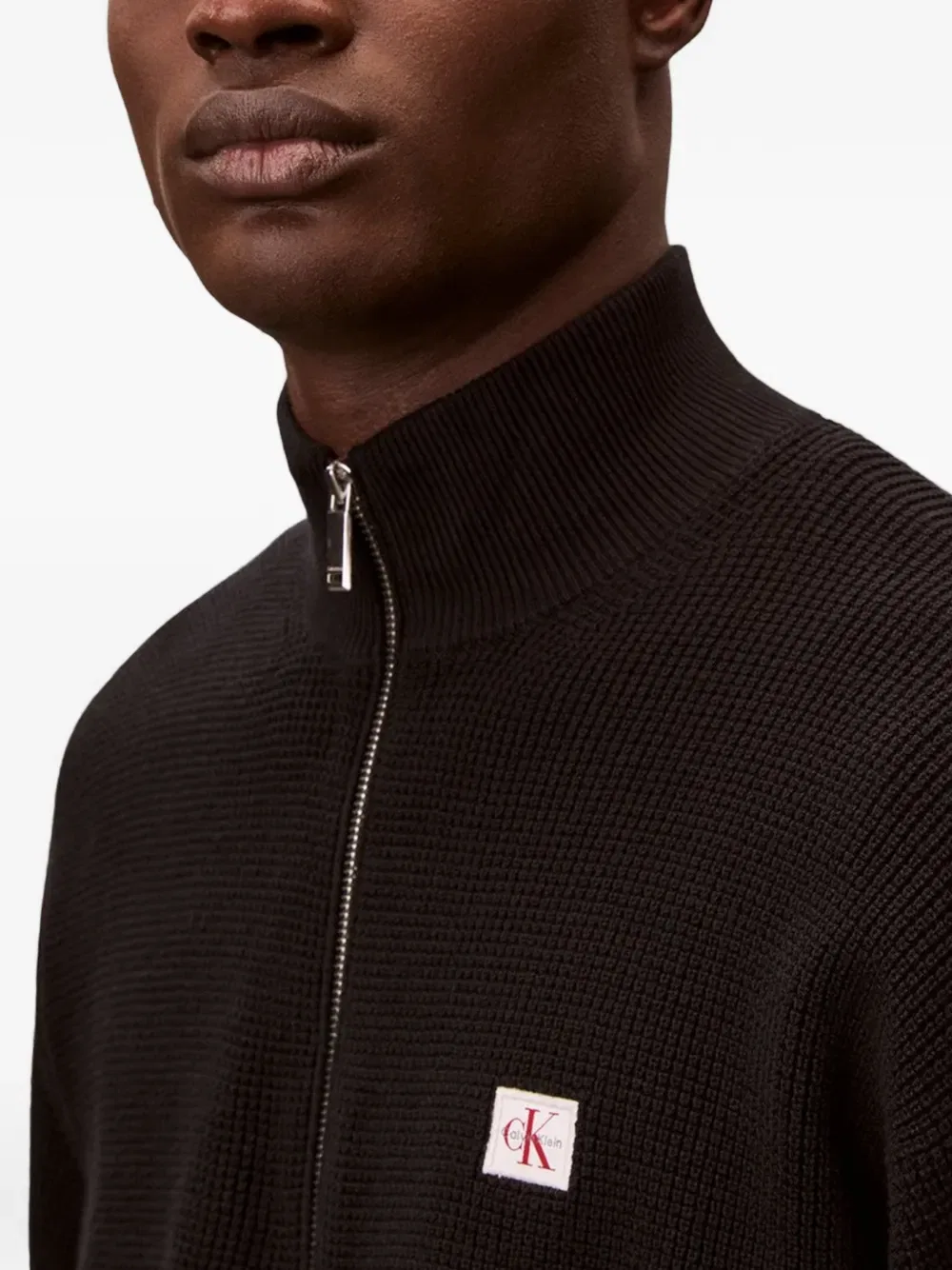 Свитер с застежкой-молнией Calvin Klein, черный — фото 4