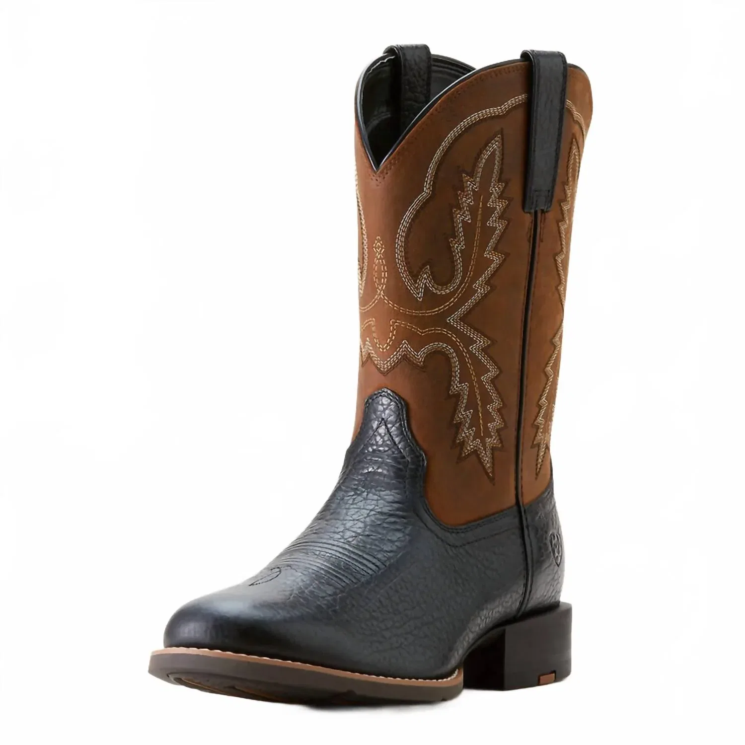ARIAT Мужские спортивные ковбойские сапоги Stratten - широкие, черный цвет Adobe|Weathered Chestnut — фото 2